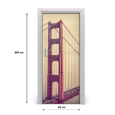 Self-adhesive door wallpaper San francisco bridge