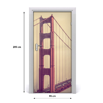 Self-adhesive door wallpaper San francisco bridge