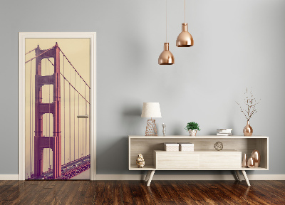 Self-adhesive door wallpaper San francisco bridge