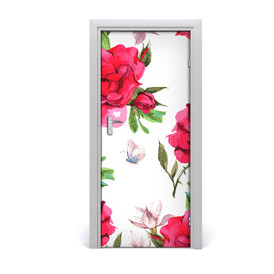 Self-adhesive door veneer Red roses