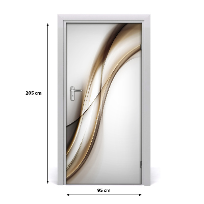 Self-adhesive door sticker Brown wave