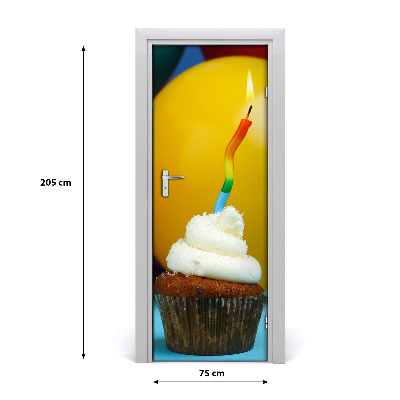 Door veneer Birthday cupcake