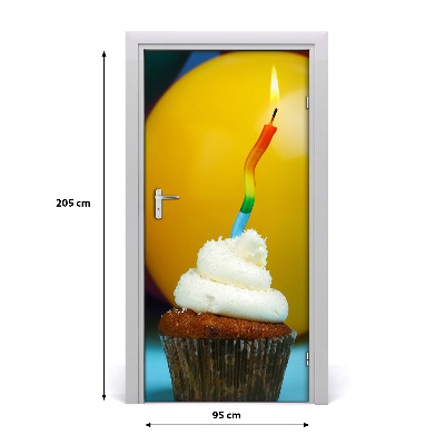 Door veneer Birthday cupcake