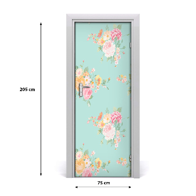 Self-adhesive door wallpaper Flowers