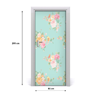 Self-adhesive door wallpaper Flowers