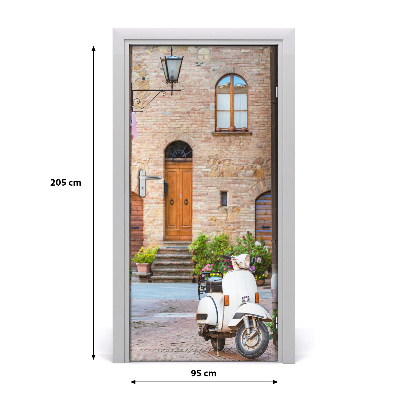 Self-adhesive door wallpaper Italian streets