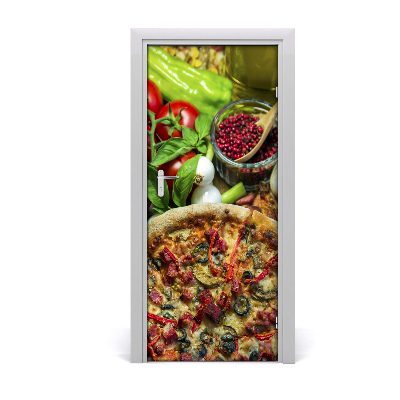 Self-adhesive door sticker Pizza