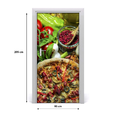 Self-adhesive door sticker Pizza