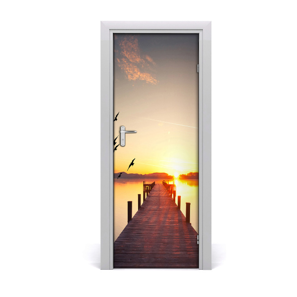 Door wallpaper Sunset pier