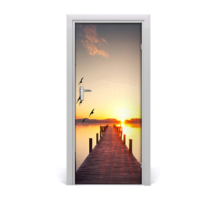 Door wallpaper Sunset pier