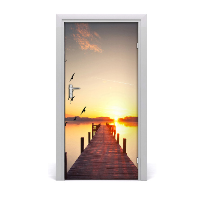 Door wallpaper Sunset pier