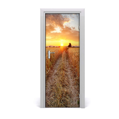 Door wallpaper Wheat field