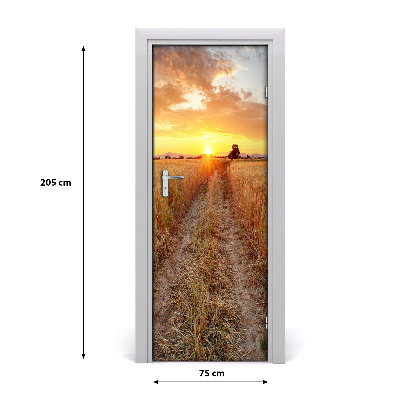 Door wallpaper Wheat field