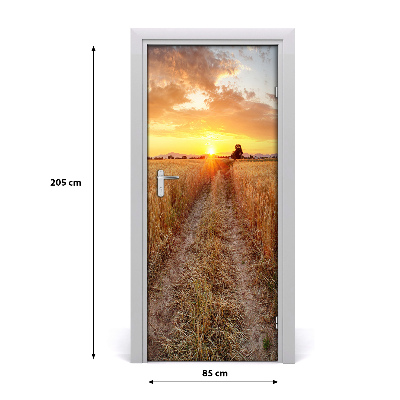 Door wallpaper Wheat field