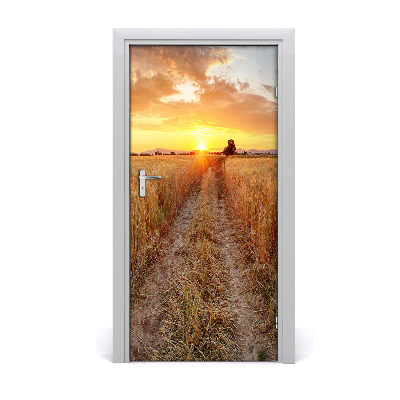 Door wallpaper Wheat field