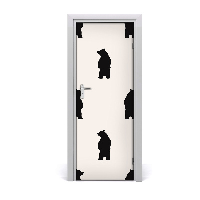 Self-adhesive door sticker The wall of bear