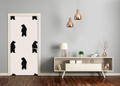 Self-adhesive door sticker The wall of bear