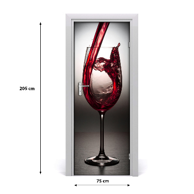 Self-adhesive door sticker Red wine