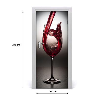 Self-adhesive door sticker Red wine