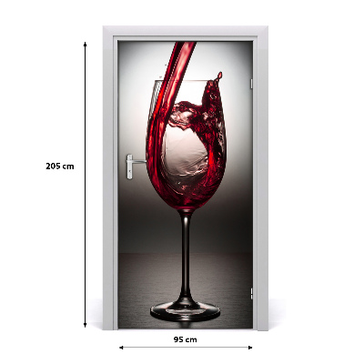 Self-adhesive door sticker Red wine