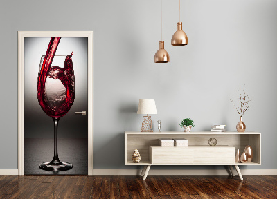 Self-adhesive door sticker Red wine