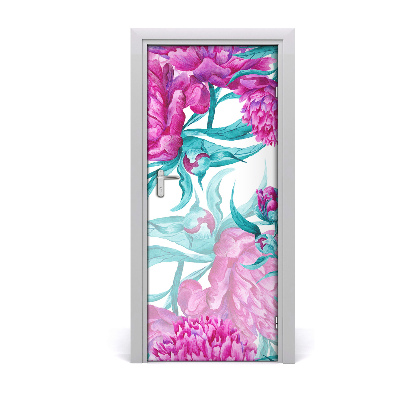 Self-adhesive door wallpaper Peonies