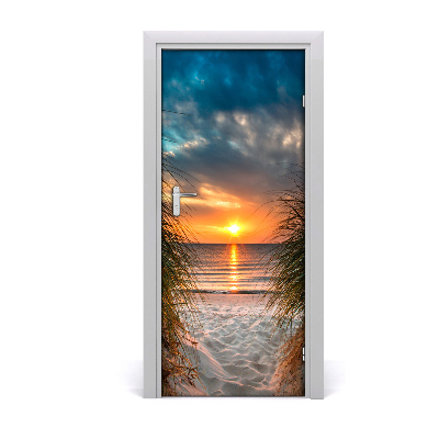 Door wallpaper Sunset sea