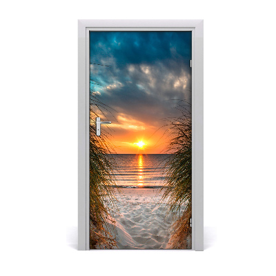 Door wallpaper Sunset sea