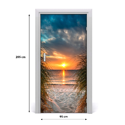 Door wallpaper Sunset sea