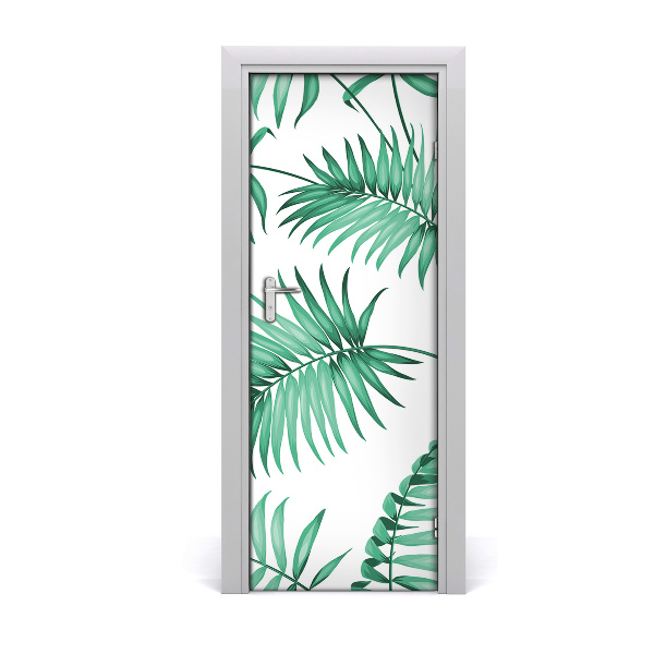 Self-adhesive door veneer Tropical leaves