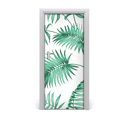 Self-adhesive door veneer Tropical leaves