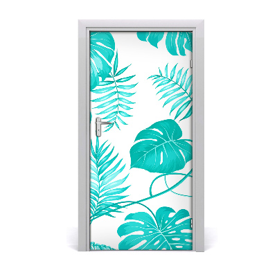 Self-adhesive door veneer Tropical leaves