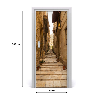 Self-adhesive door wallpaper Streets in malta