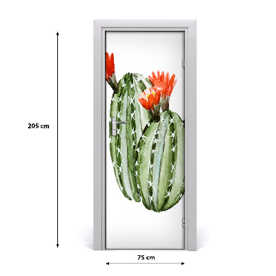 Self-adhesive door wallpaper Cacti