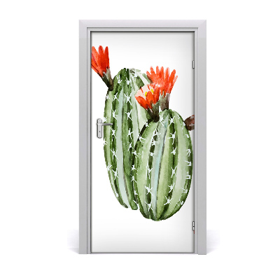 Self-adhesive door wallpaper Cacti