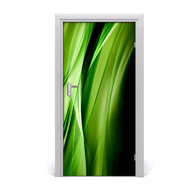 Self-adhesive door sticker Green waves background