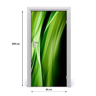 Self-adhesive door sticker Green waves background