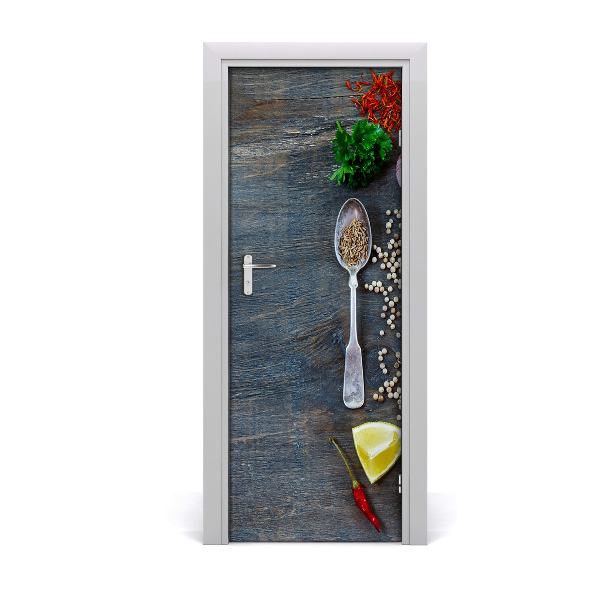 Self-adhesive door sticker Spices and herbs