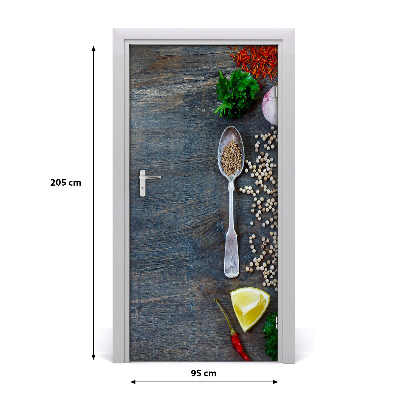 Self-adhesive door sticker Spices and herbs