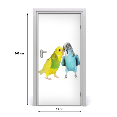 Self-adhesive door sticker Budgies