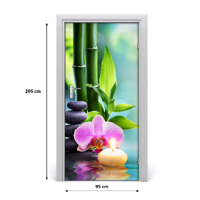 Self-adhesive door sticker Orchid and bamboo