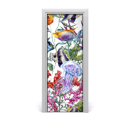 Self-adhesive door sticker Underwater world