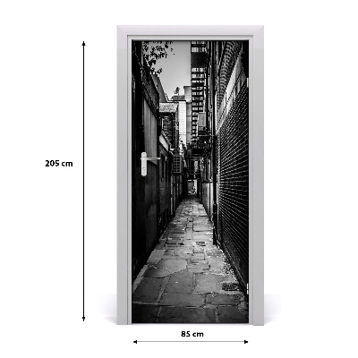 Self-adhesive door wallpaper Urban streets