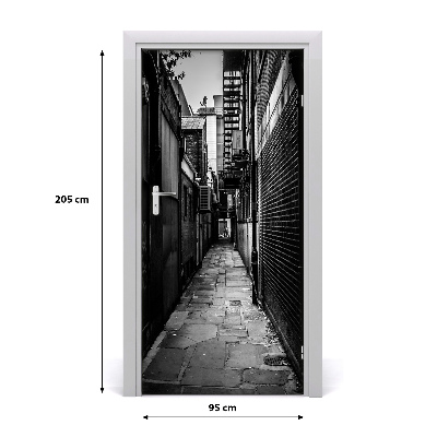 Self-adhesive door wallpaper Urban streets