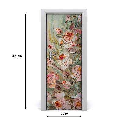 Self-adhesive door sticker On the door roses