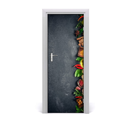 Self-adhesive door sticker Spices and herbs