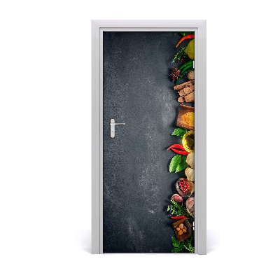 Self-adhesive door sticker Spices and herbs