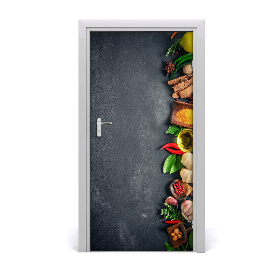 Self-adhesive door sticker Spices and herbs