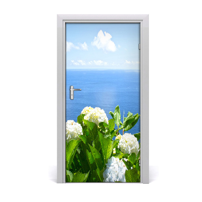 Door wallpaper Hydrangea sea