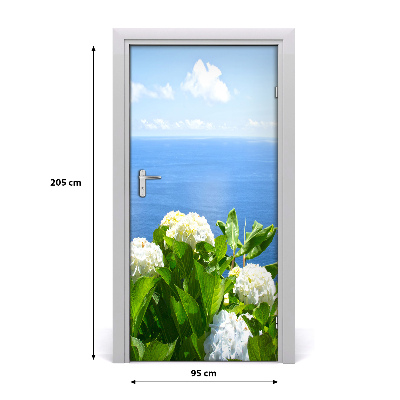 Door wallpaper Hydrangea sea